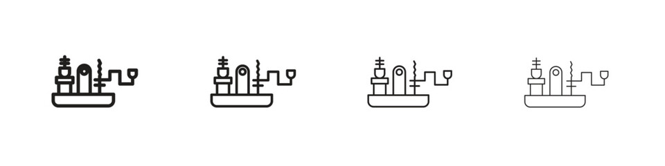 Morse code icons, Set of linear icons. Black linear palm icons © Cristiane