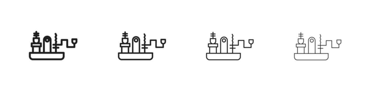 Morse code icons, Set of linear icons. Black linear palm icons