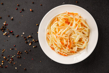 Sauerkraut cabbage vegetable salad coleslaw natural healthy food appetizer fresh tasty table...