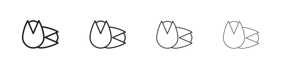 Pistachio icons, Set of linear icons. Black linear palm icons