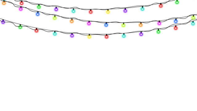 Glowing colorful string lights hanging freely, isolated element for creative layouts and visual compositions - Powered by Adobe