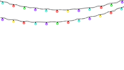 Illuminated multicolor hanging lights with string , vibrant decorative element for modern graphic design