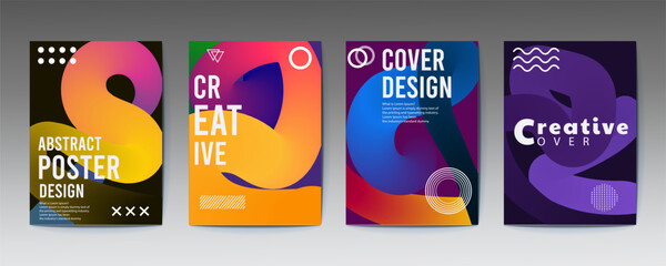 Vibrant abstract poster design templates with bold typography and modern layouts