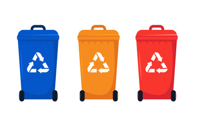 Recyling bins environmental protection and waste separation  sustainable