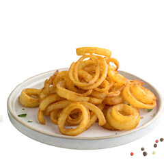 Crispy onion rings served on a plate