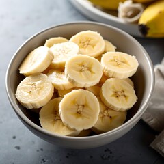 Sliced bananas in bowl