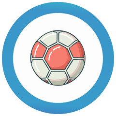 Fototapeta premium Soccer Ball with Blue Circle Frame Illustrated Isolated Art