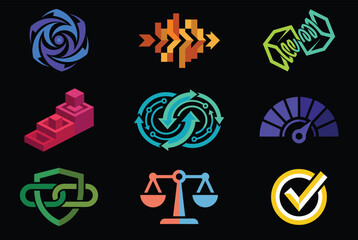 Vibrant business icons for modern digital projects and presentations