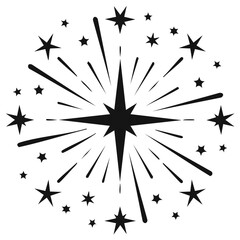 Fototapeta premium Celestial Sparkle Starburst Decorative Star Design Festive Celebration Element Icon