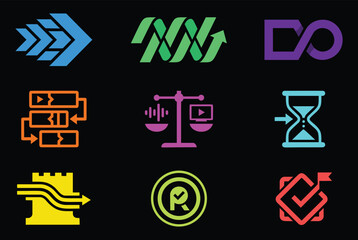 Vibrant business icons for modern digital projects and presentations