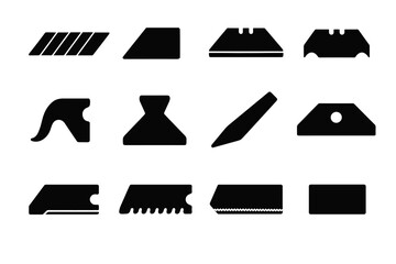 Blade icons vector deep hole reinforced tile notch blades wedge utility slab