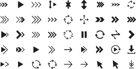 Fototapeta premium Arrows and directional symbols vector illustration