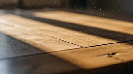 Craftsmanship in Wood: A close-up showcases the artistry of woodworking, emphasizing the interplay of light and shadow across a meticulously crafted wooden surface.