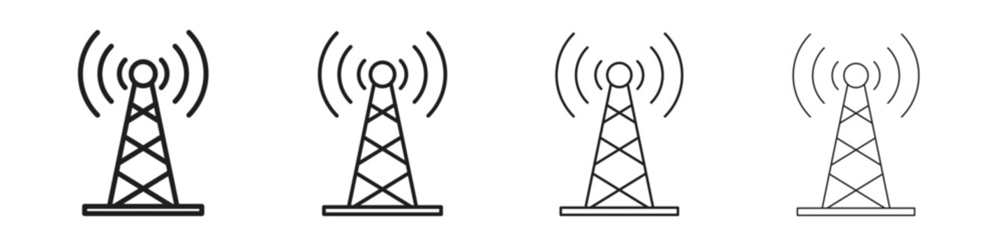 Telecom icons, Set of linear icons. Black linear palm icons