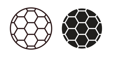 Obraz premium Football icons. thin line and glyph vector icons pack on white background