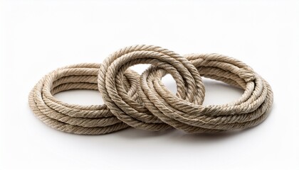 Coil Of Rope Isolated On White Three Interlocking Rings Abstract Illustration