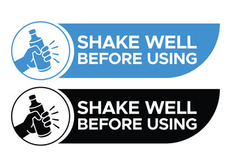 Shake Well Before Using Label Vector - Product Packaging Instructions Set