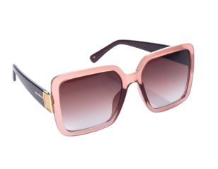 Large square sunglasses with ombre lenses and metal accent