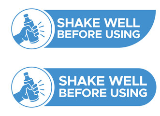 Shake Well Before Using Label Vector - Product Packaging Instructions Set