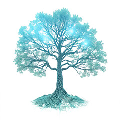 Illuminated tree silhouette