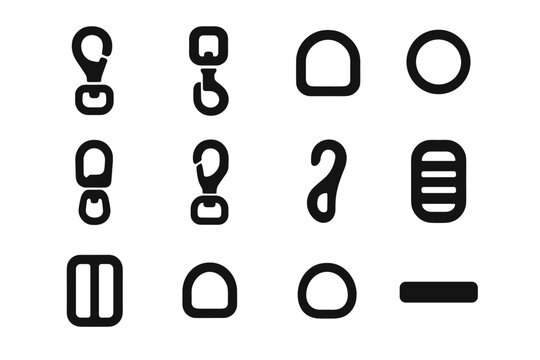 Icon leash narrow curved smooth plate vector tile icons small connector latch