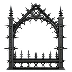Ornate gothic-style wrought iron gate