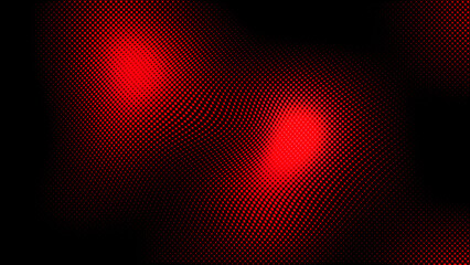 Abstract Red Halftone Pattern on Black Background, Dynamic Texture Design
