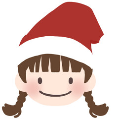 산타 소녀 아이 일러스트