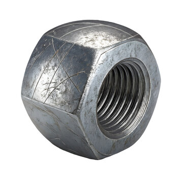 Close-up of hexagonal metal nut