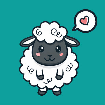 Cute cartoon sheep vector illustration character suitable for farm and animal themed designs