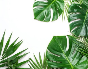 Tropical leaves border