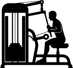 Symmetrical Gym Weight Machine Silhouette Vector Design