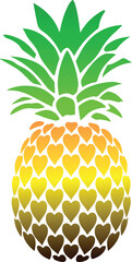 Pineapple made of hearts vector image