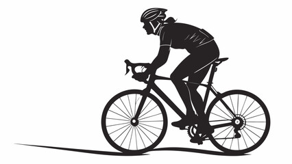 Obraz premium Vector illustration silhouette of a person riding a bicycle