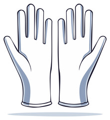 Obraz premium Pair of White Gloves for Protection, Cleanliness, Medical, Industrial, Work Safety, or Special Events