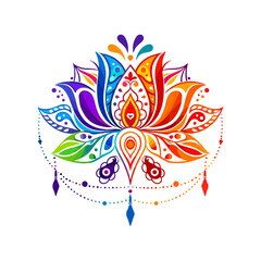 Colorful Lotus Mandala Decorative Vector Illustration