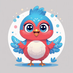 Fototapeta premium Adorable Baby Bird Character Illustration