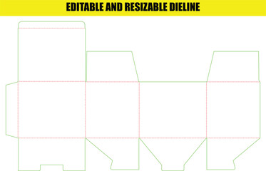 Editable Resizable Dieline Template for Custom Cardboard Box Packaging Design