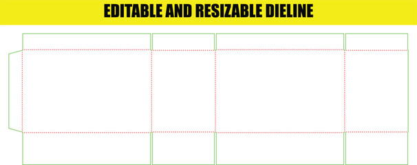 Editable and Resizable Dieline Template for Custom Packaging Boxes Design