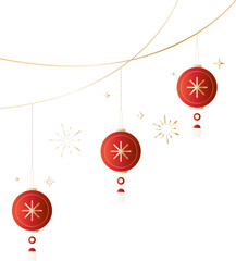 Elegant Hanging Chinese Lantern Line Art Decoration for Lunar New Year