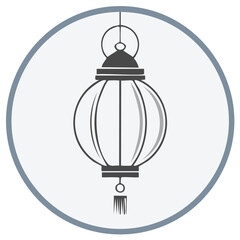 Obraz premium Decorative cultural oriental paper lantern icon illustration for Asian festivals and celebrations
