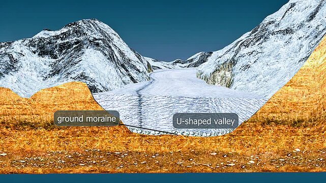 Surface shaping effect of a glacier
