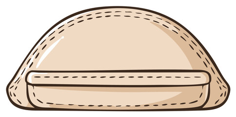 Beige Fanny Pack Illustration with Front Zipper and Stitching Detail