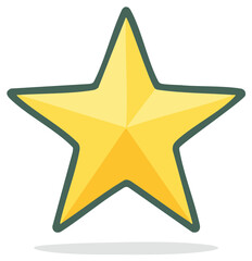 Obraz premium Bright Yellow Five Pointed Star Award Success Symbol Graphic Design