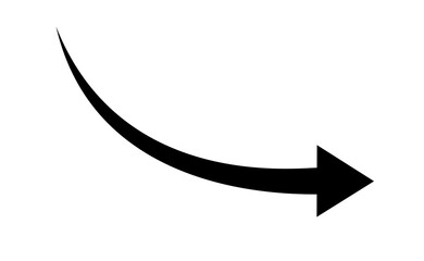 Black curved directional arrow