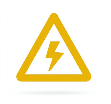 Yellow electrical hazard warning triangle with lightning bolt symbol
