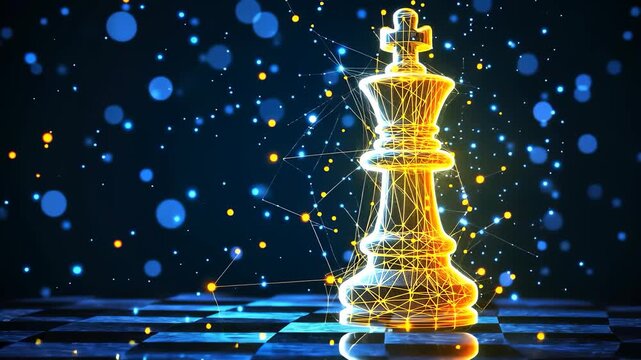 Digital Chess King - A Futuristic Strategy Concept.