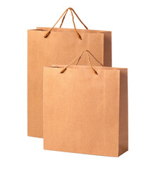 Brown craft paper shopping bags blank space for branding