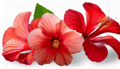 Obraz premium Bright Red Hibiscus Flower Isolated