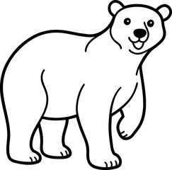 Fototapeta premium Vector Art of a Polar Bear Waving Its Paw Simple, Waving Polar Bear Vector Illustration, Cute Polar Bear Graphic, Minimal Polar Bear Vector Design